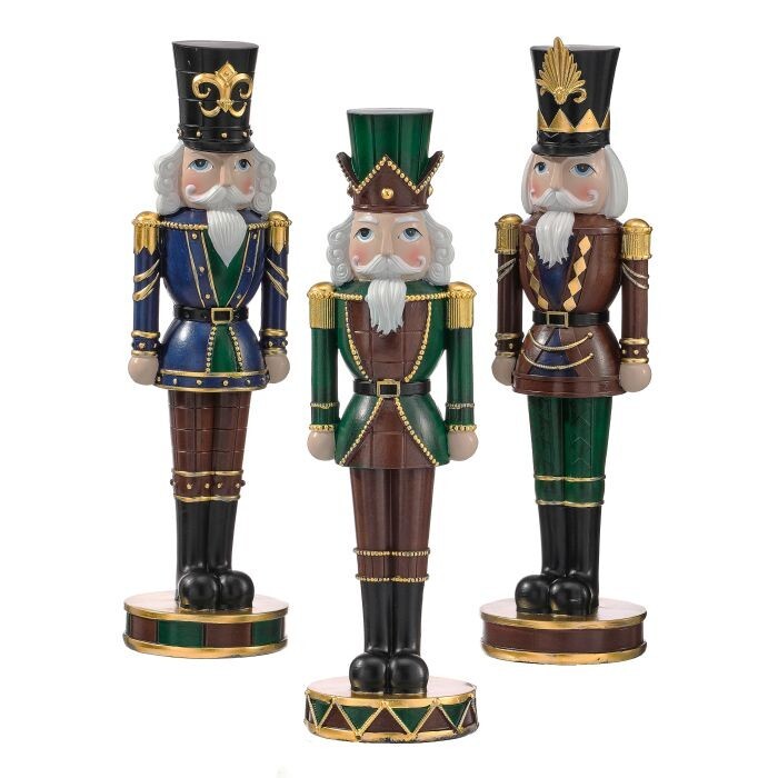 13.5" Resin Gentlemen Nutcracker 3/Ast