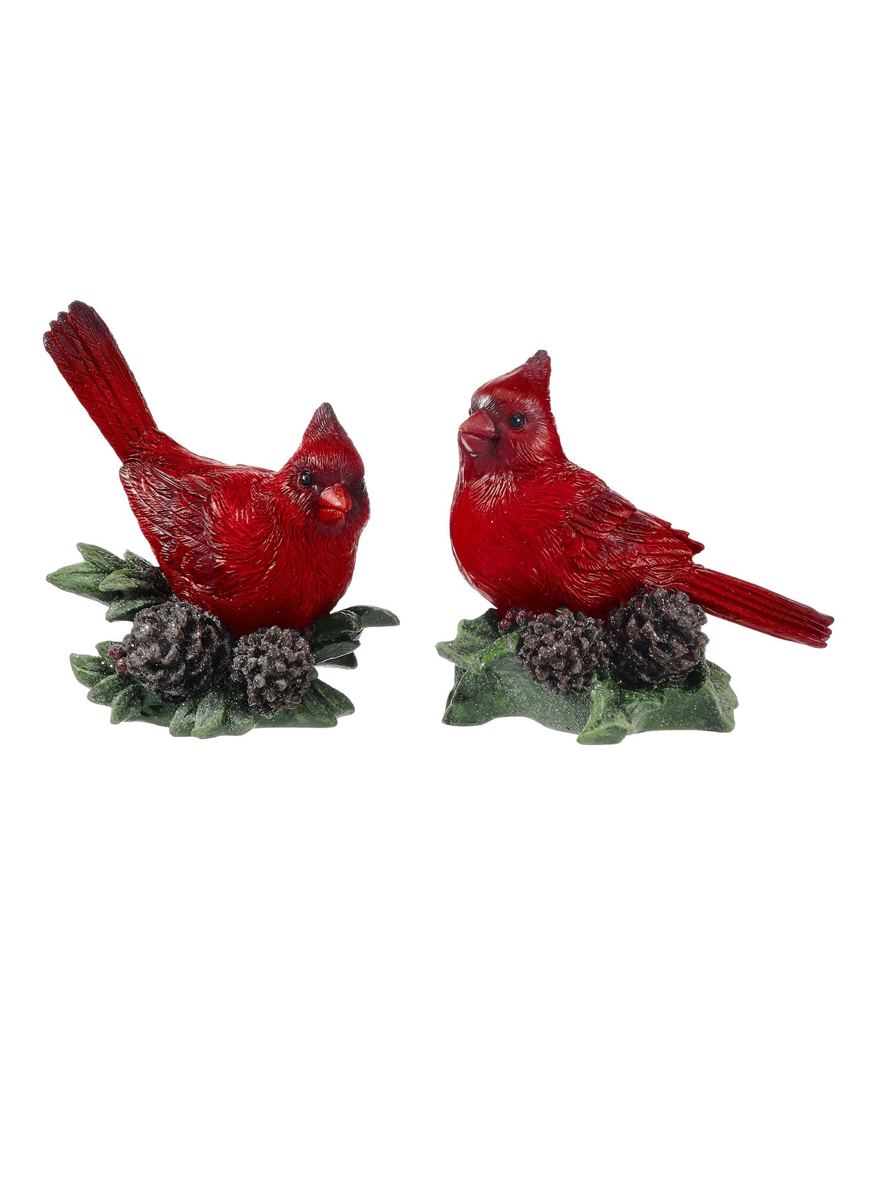 4.5" Resin Cardinal W/Cone Base 2/Ast