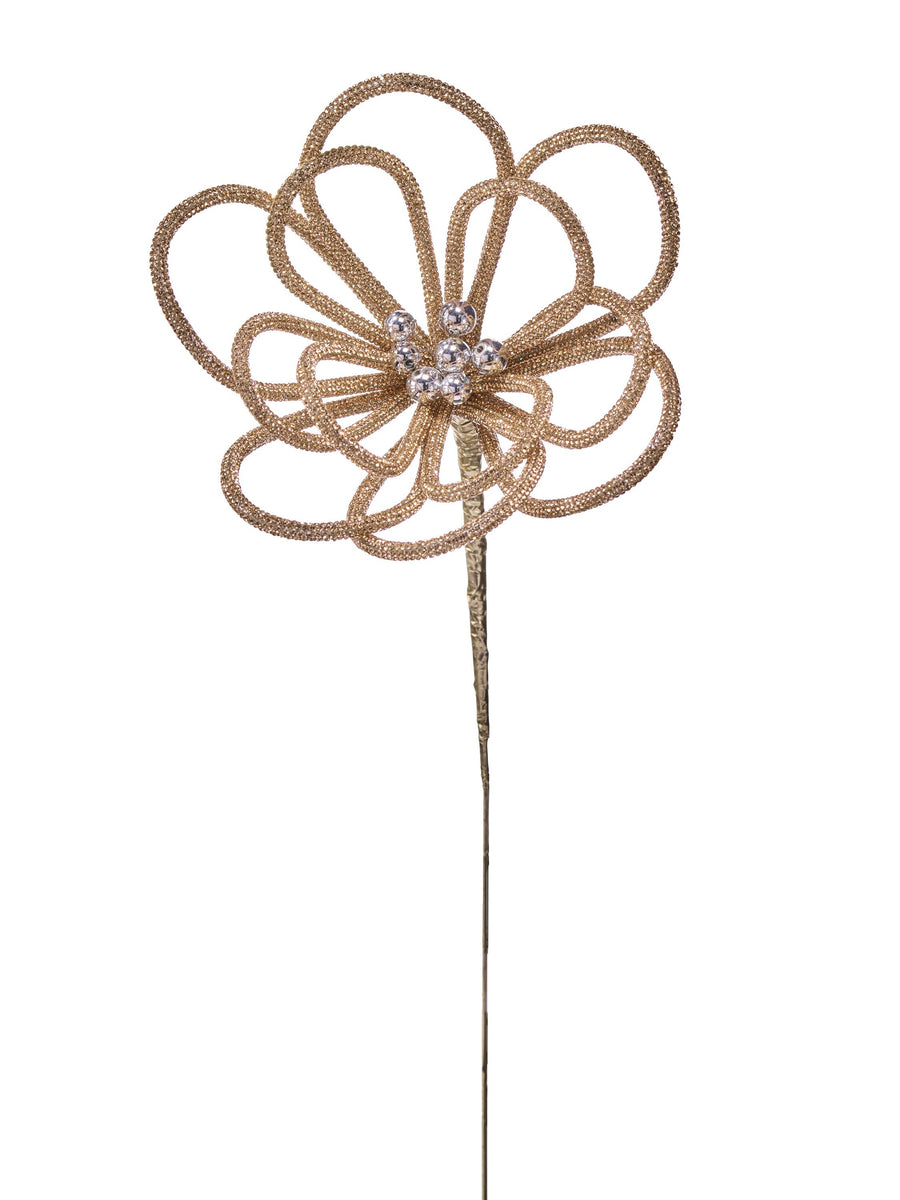 23" Jewel Open Petal Flower Stem