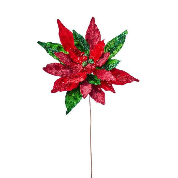 29" Gltter W/Jewel Display Poinsettia