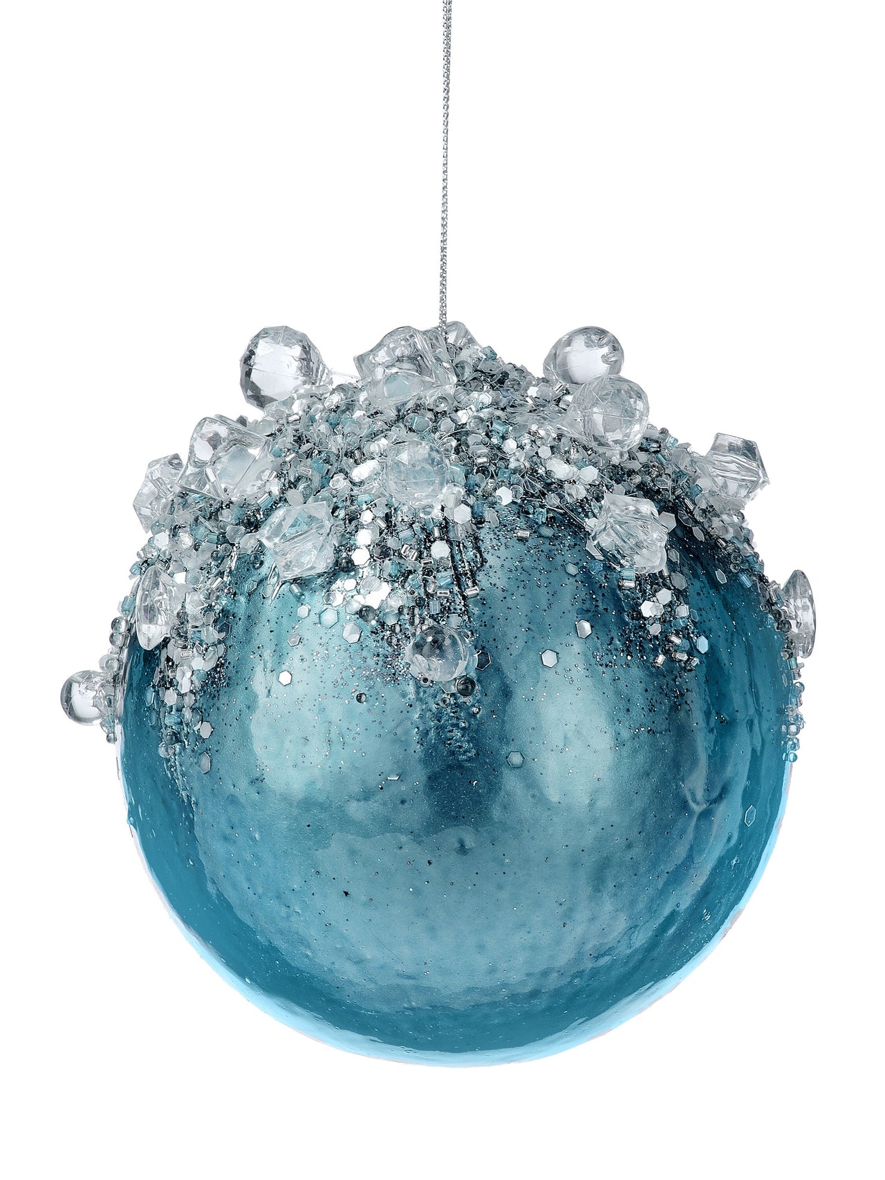 4.5" Jeweled Shiny Ball Ornament