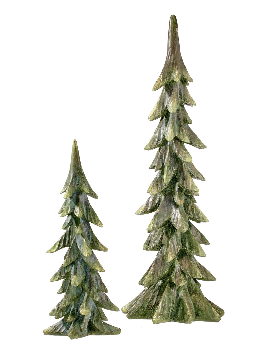 17-24.5" Resin Antique Forest Tree Set/2
