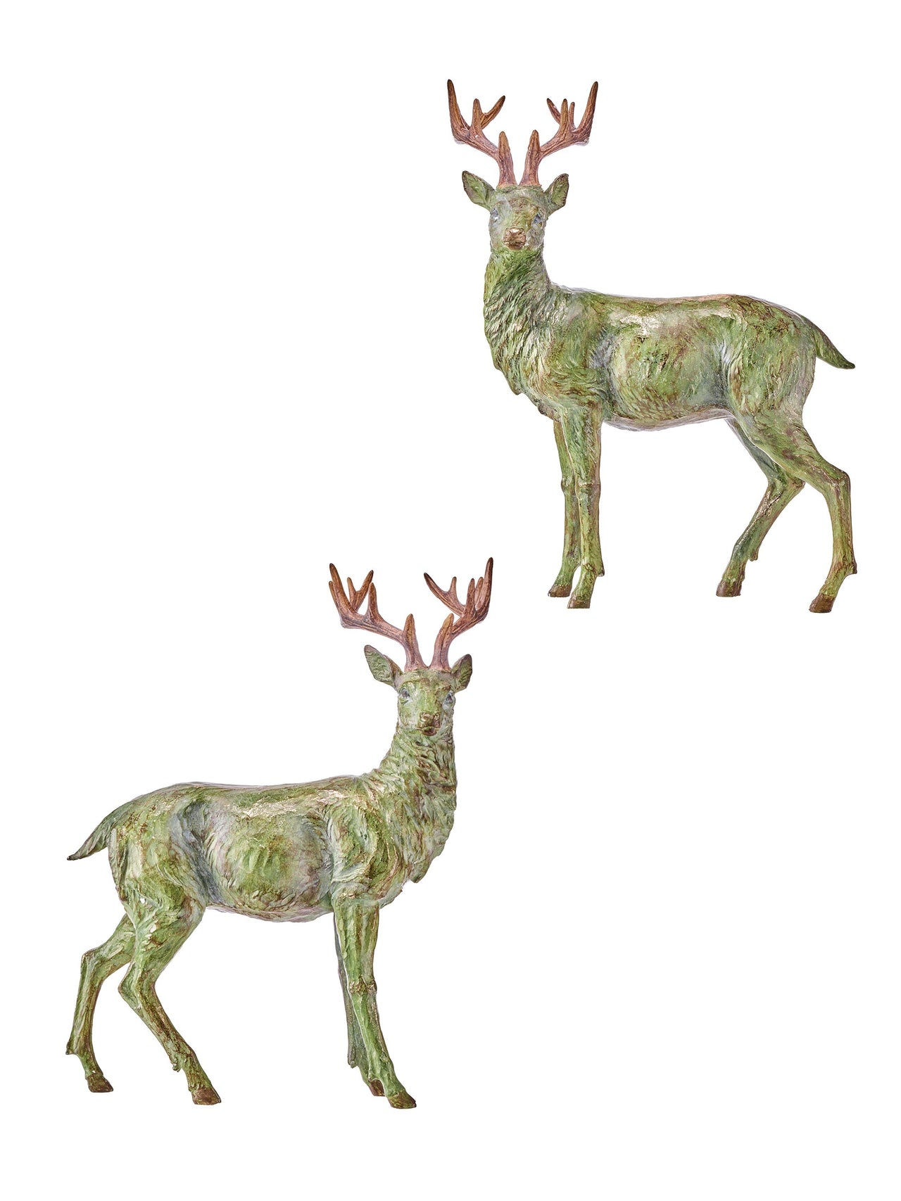 17.5" Resin Antique Deer 2/Ast