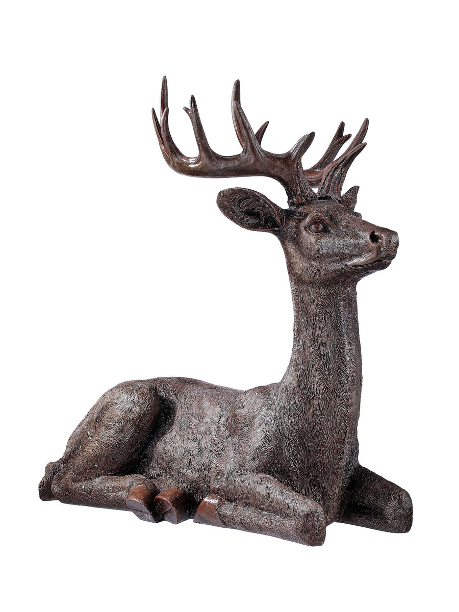 22" Resin Laying Winter Deer