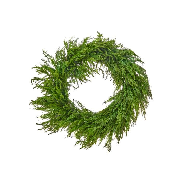 30" Real Touch Cedar/Norfolk Pine Wreath