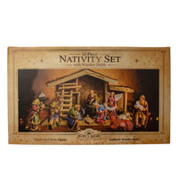 Nativity Set With Wooden Stable