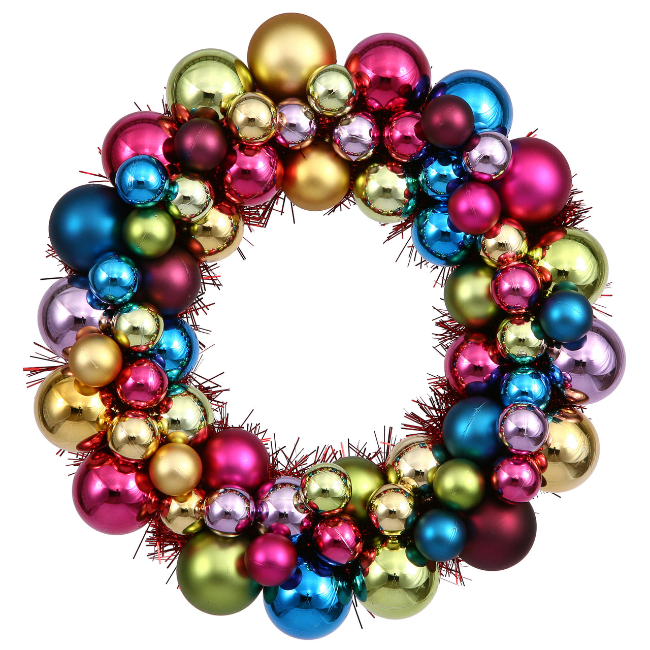 22" Multi Colored Ball Wreath