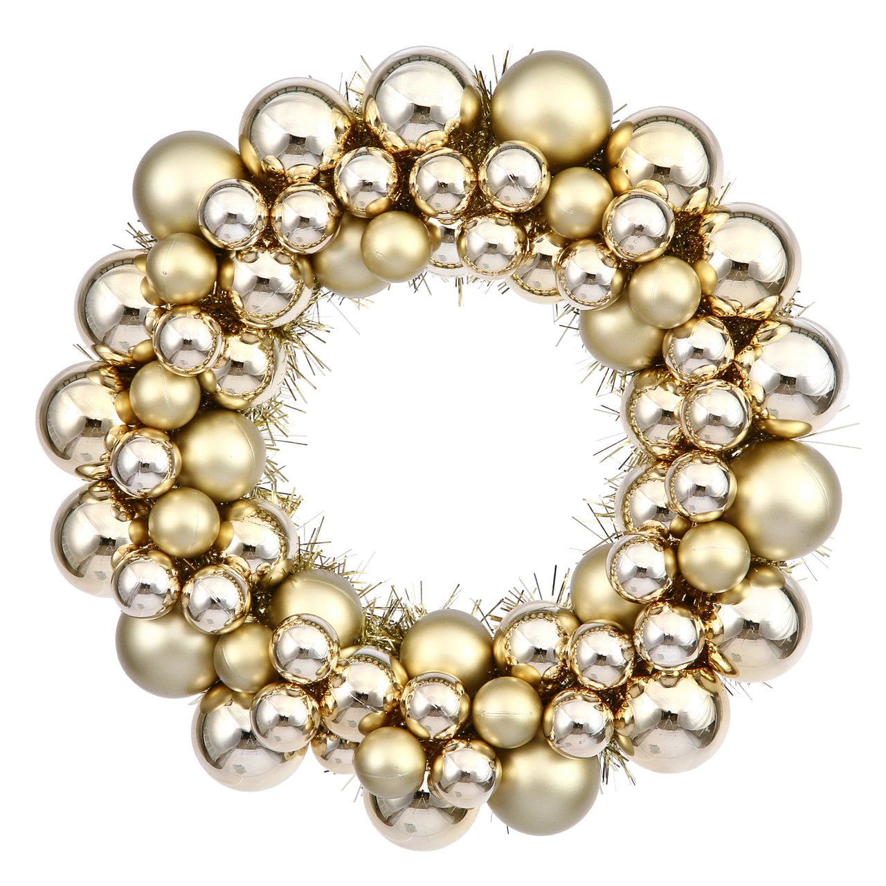 22" Gold Colored Ball Wreath