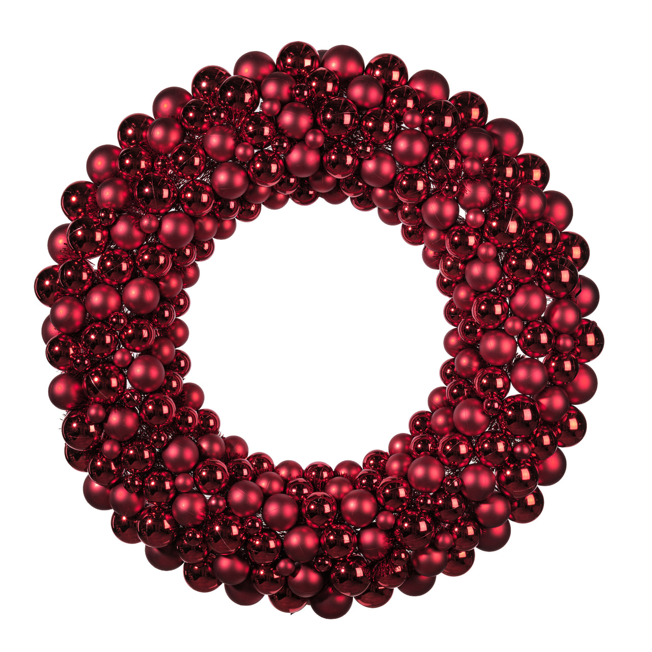 36" Red Colored Ball Wreath