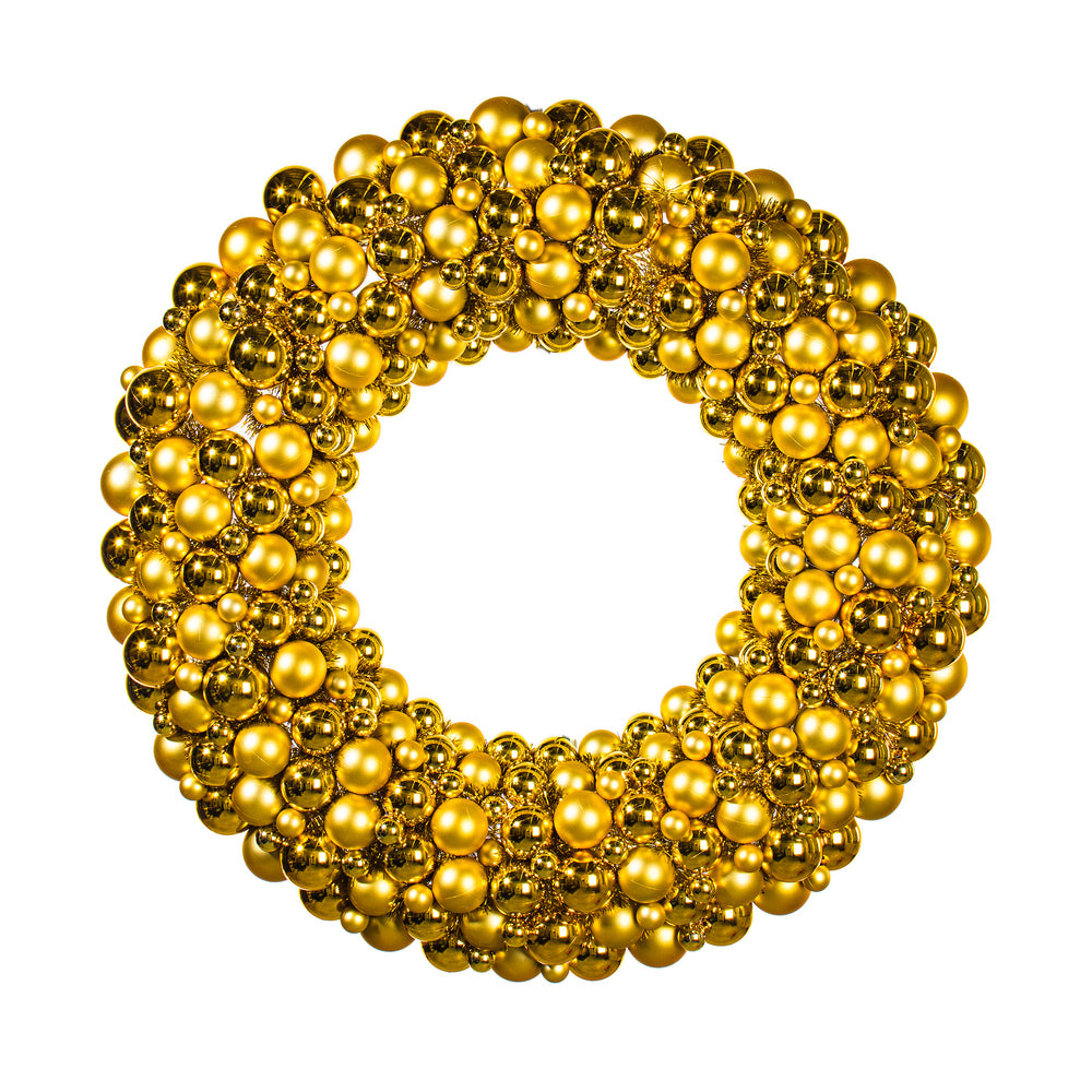 36" Gold Colored Ball Wreath