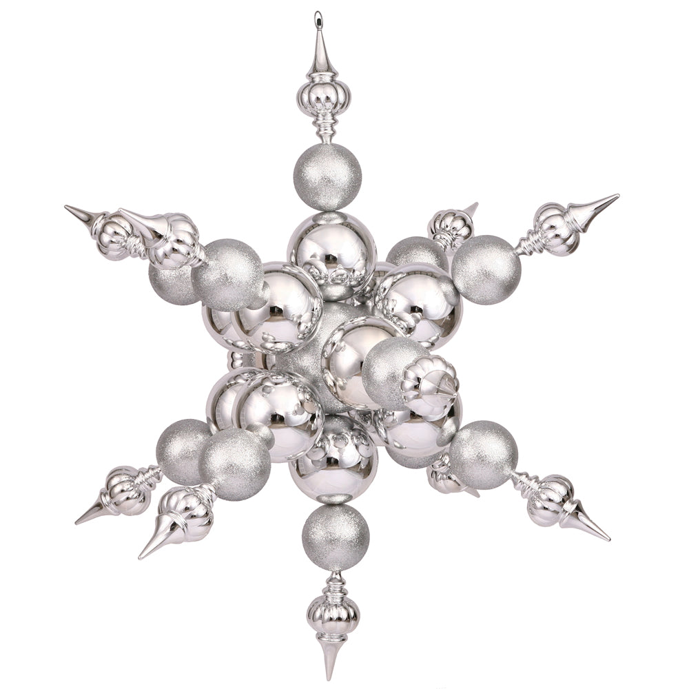 39" Silver Radical Snowflake Shiny/Glitt