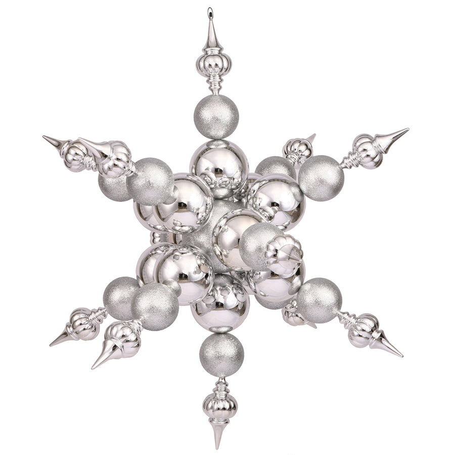39" Silver Radical Snowflake Shiny/Glitt