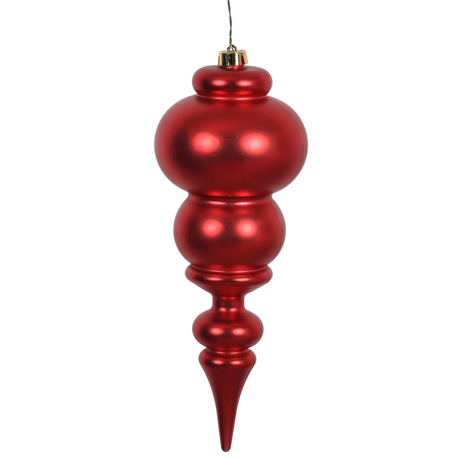 14" Red Matte Finial UV Drilled