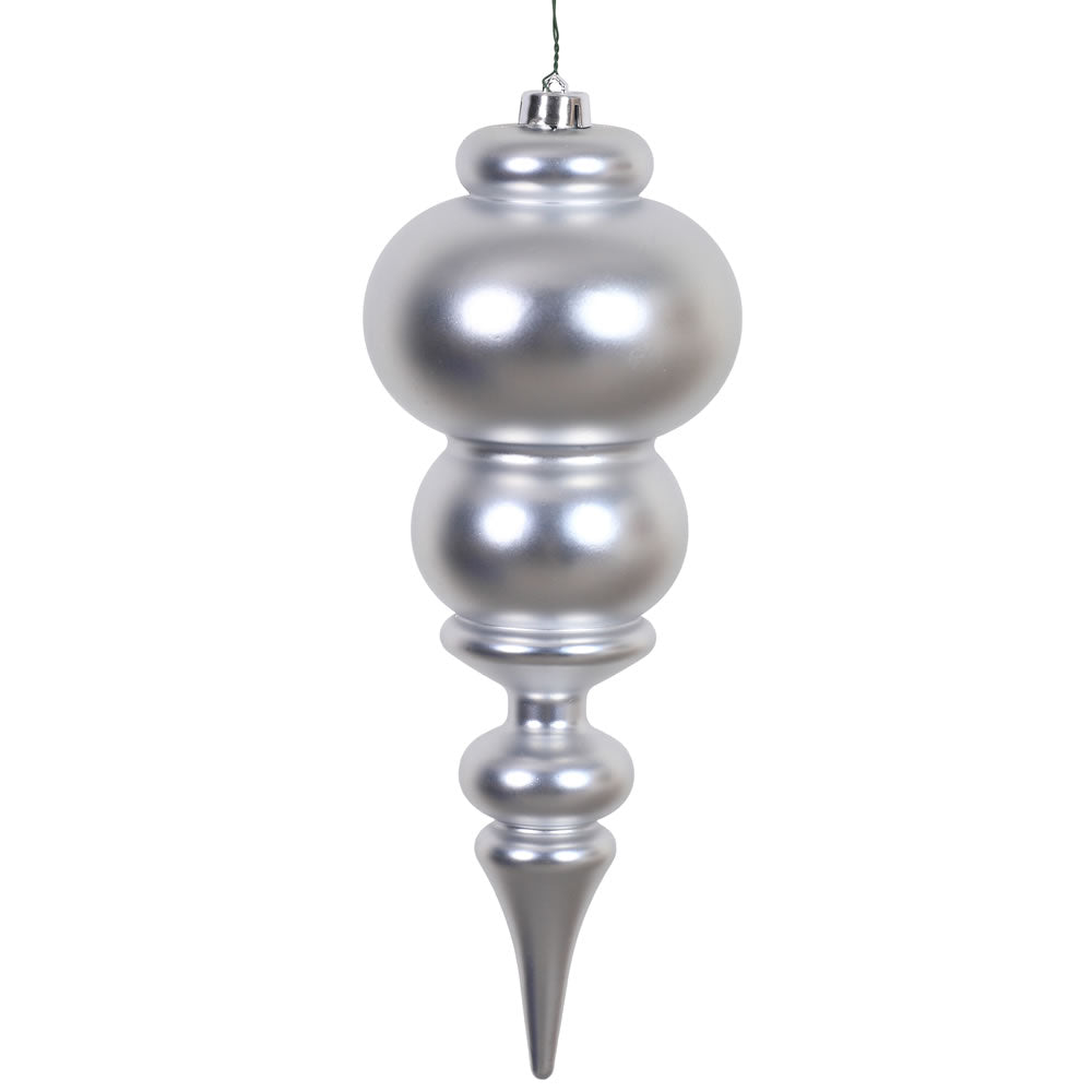 14" Silver Matte Finial UV Drilled