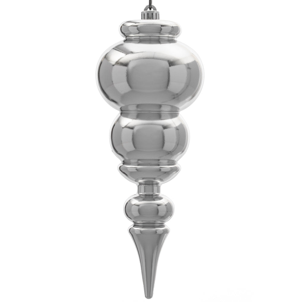 14" Silver Shiny Finial UV Drilled