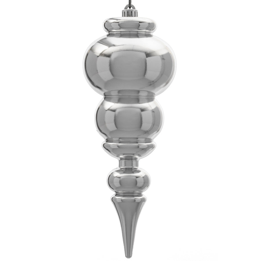 14" Silver Shiny Finial UV Drilled