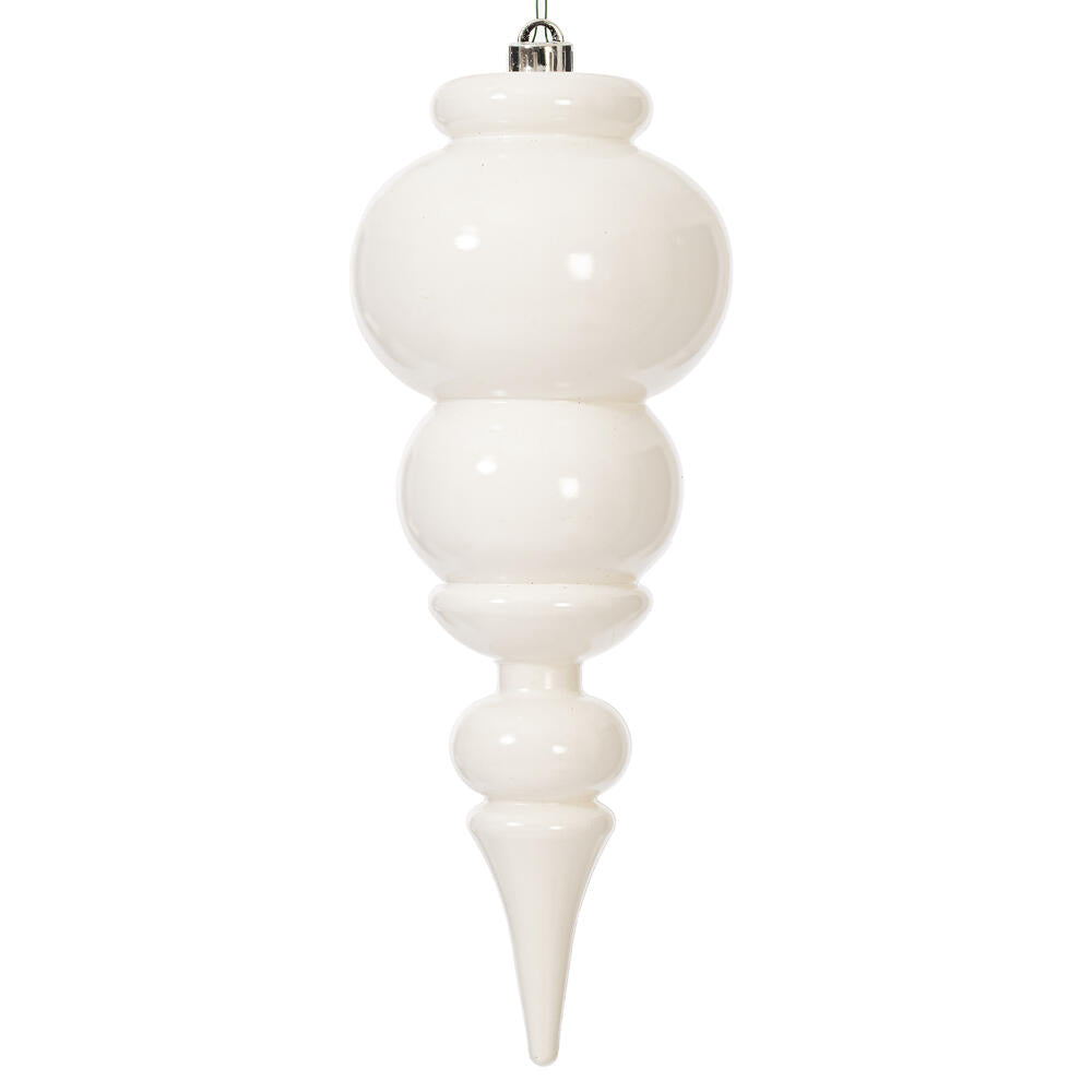 14" White Shiny Finial UV Drilled