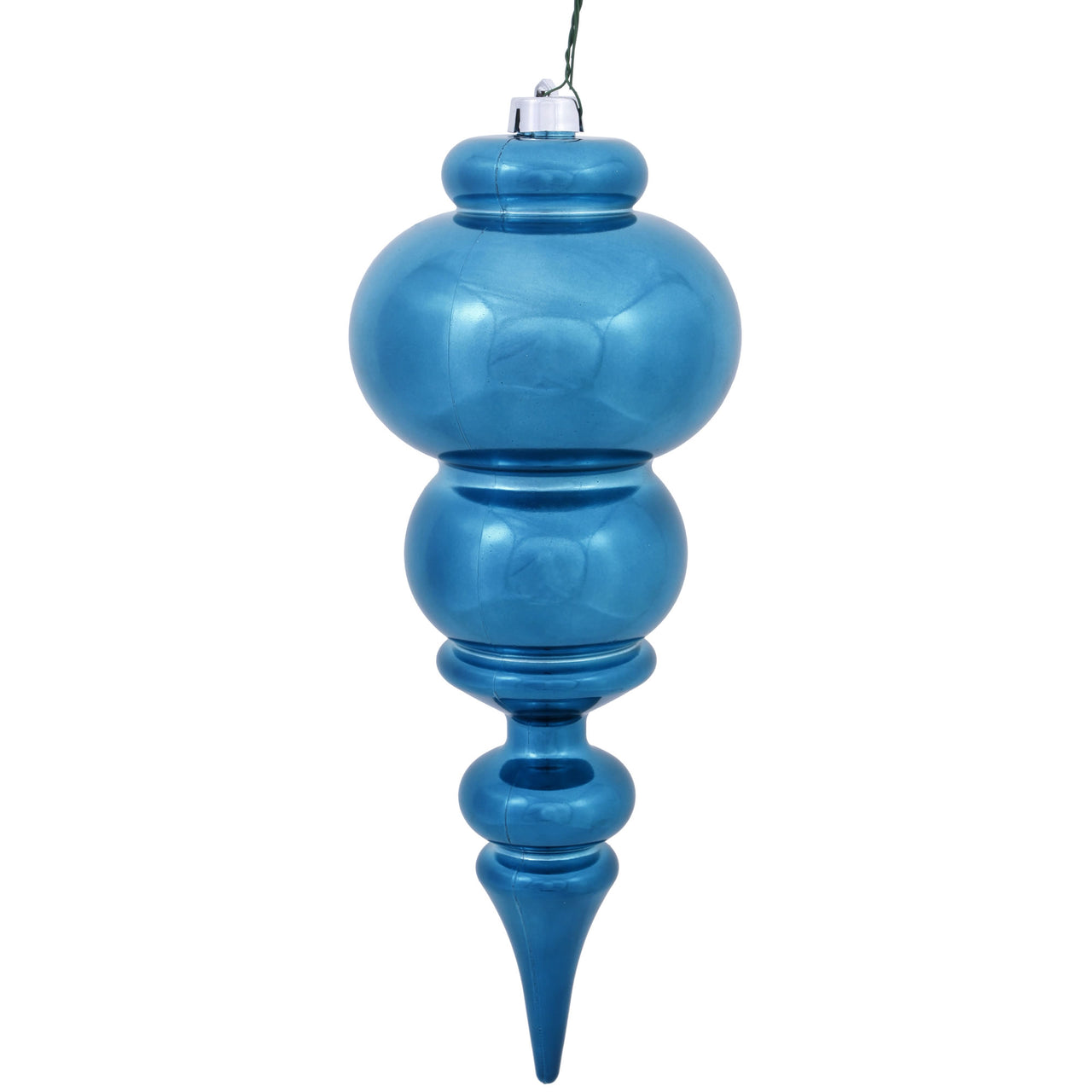 14" Turquoise Shiny Finial UV Drilled