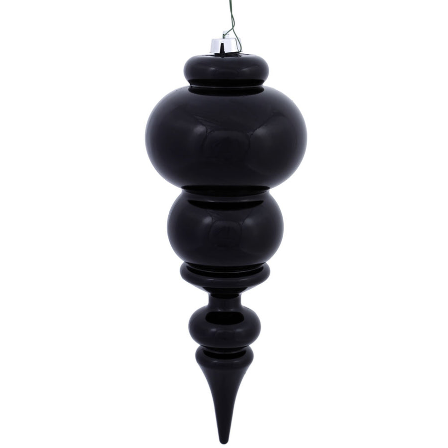 14" Black Shiny Finial UV Drilled