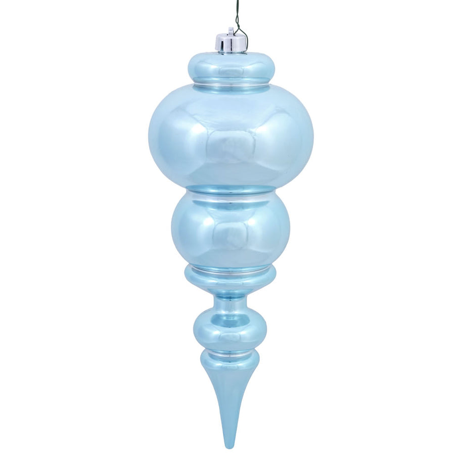 14" Baby Blue Shiny Finial UV Drilled