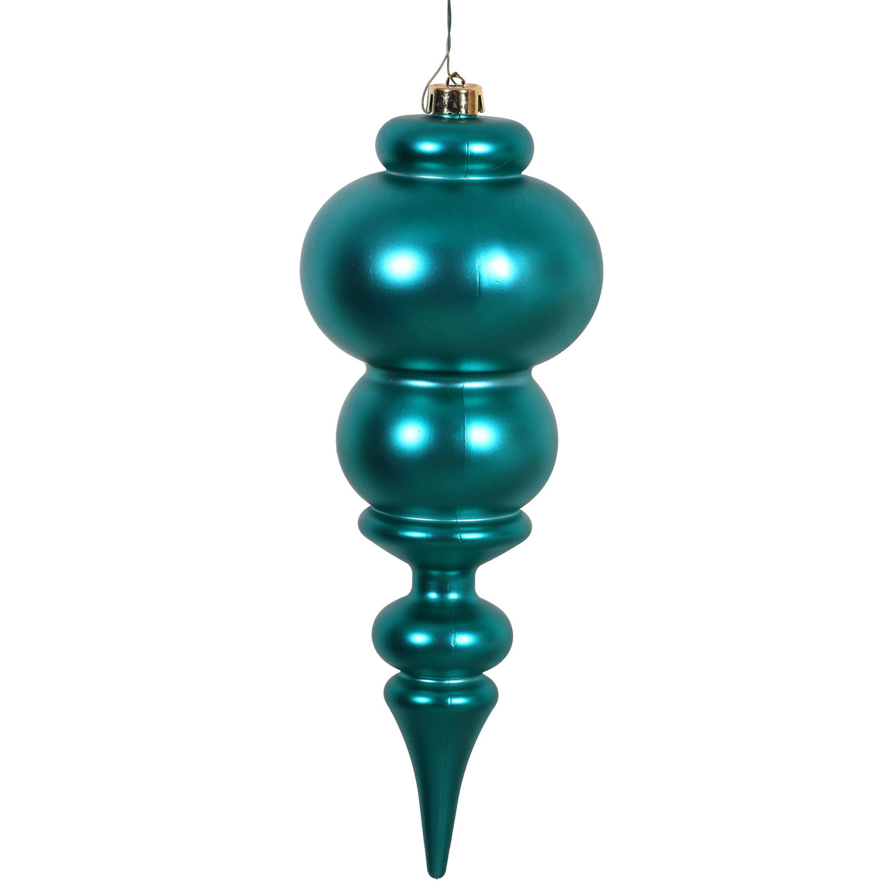 14" Teal Matte Finial UV Drilled