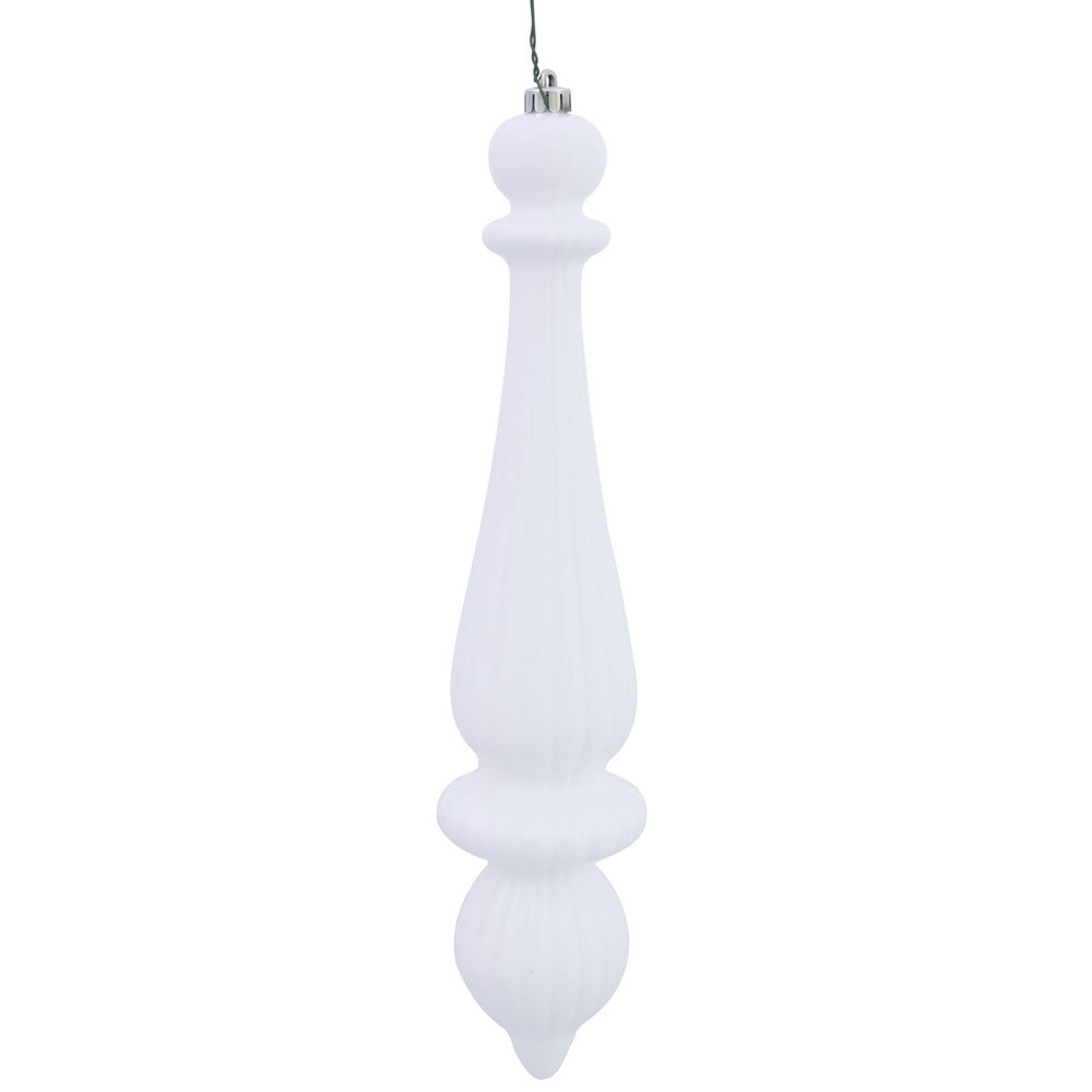 14" White Shiny Finial Drop UV Drill 2Bg
