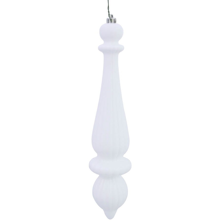 14" White Shiny Finial Drop UV Drill 2Bg
