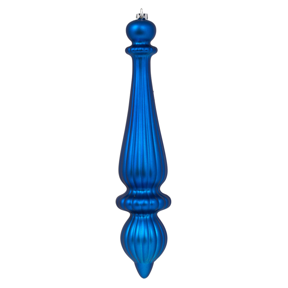 14" Blue Matte Finial Drop UV Dril