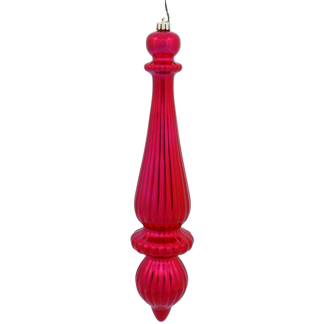 14" Red Matte Finial Drop UV Dril