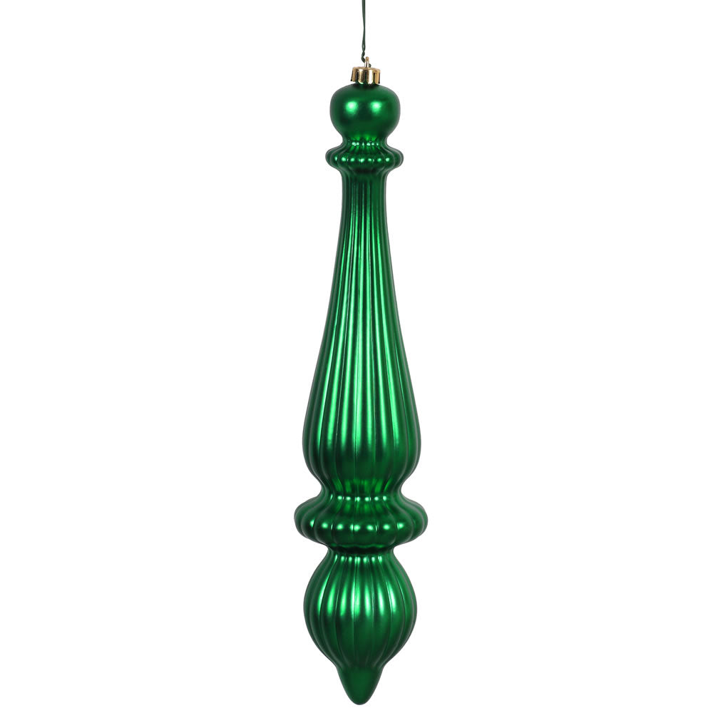 14" Green Matte Finial Drop UV Dril