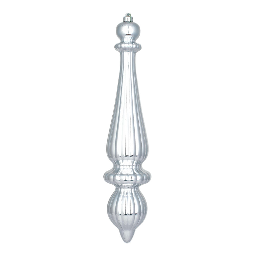 14" Silver Matte Finial Drop UV Dril 2Bg