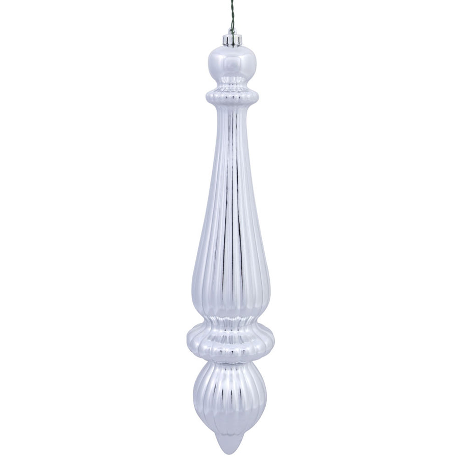 14" Silver Shiny Finial Drop UV Dril 2Bg