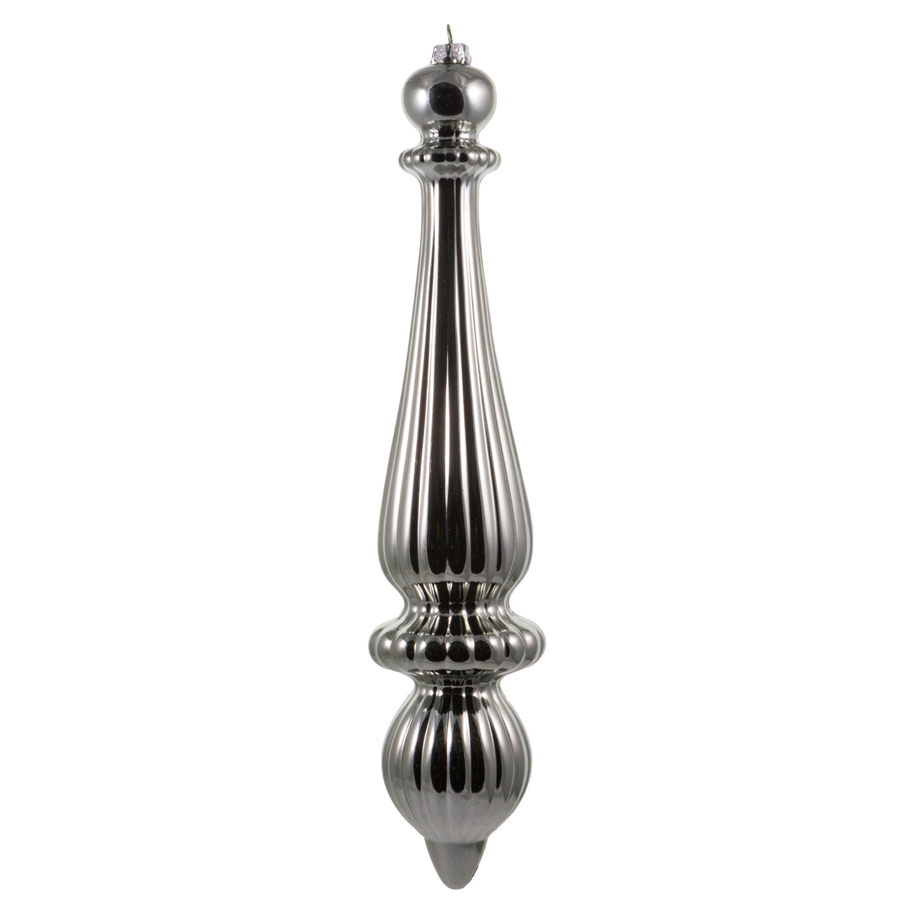 14" Pewter Shiny Finial Drop UV