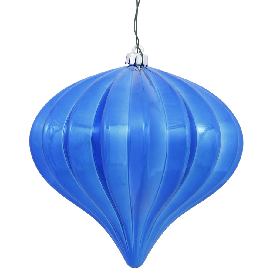 5.7" Blue Shiny Onion UV Drilled