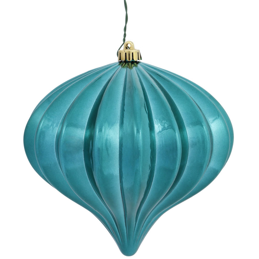 5.7" Teal Shiny Onion UV Drilled