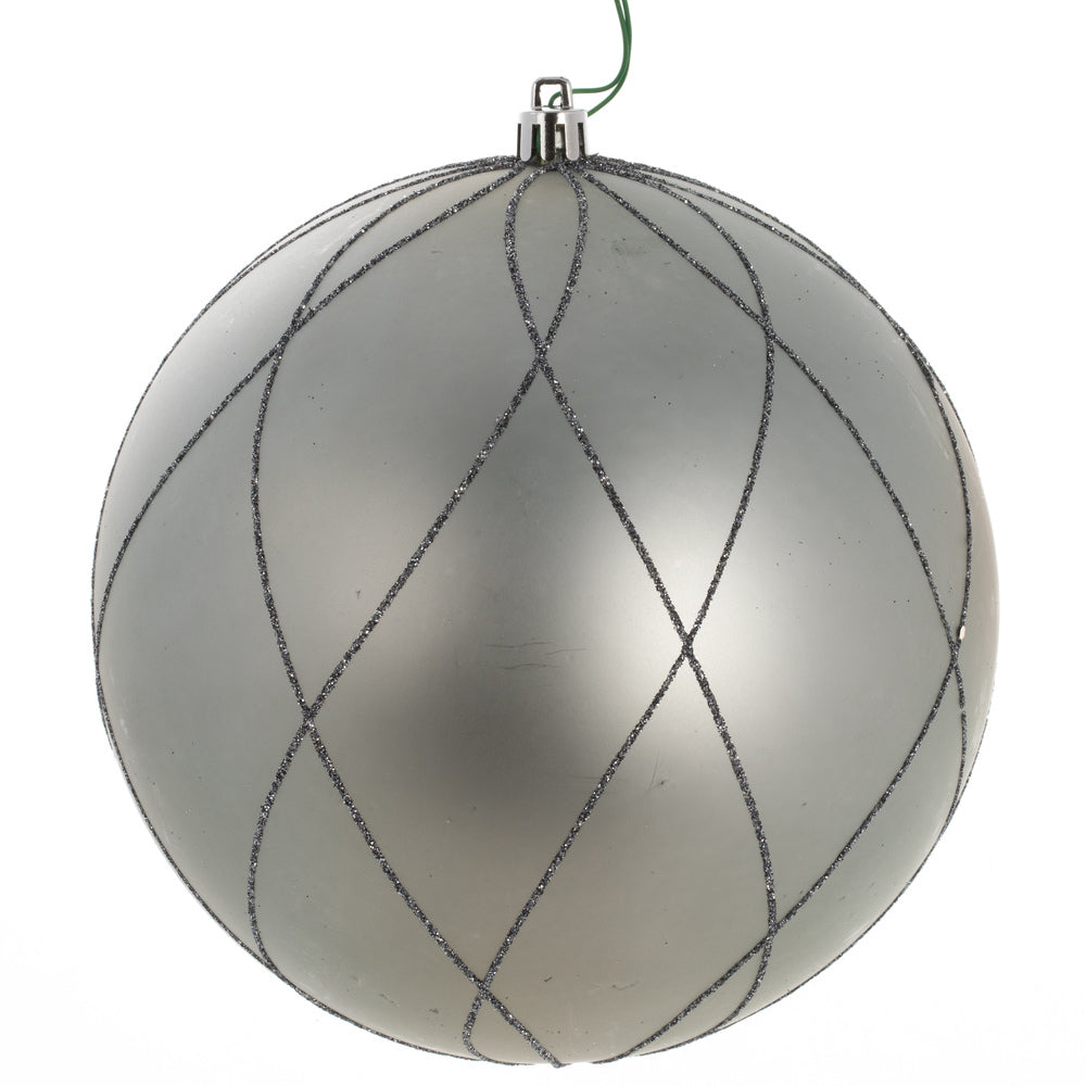 6" Limestone Matte Glit Swirl Ball