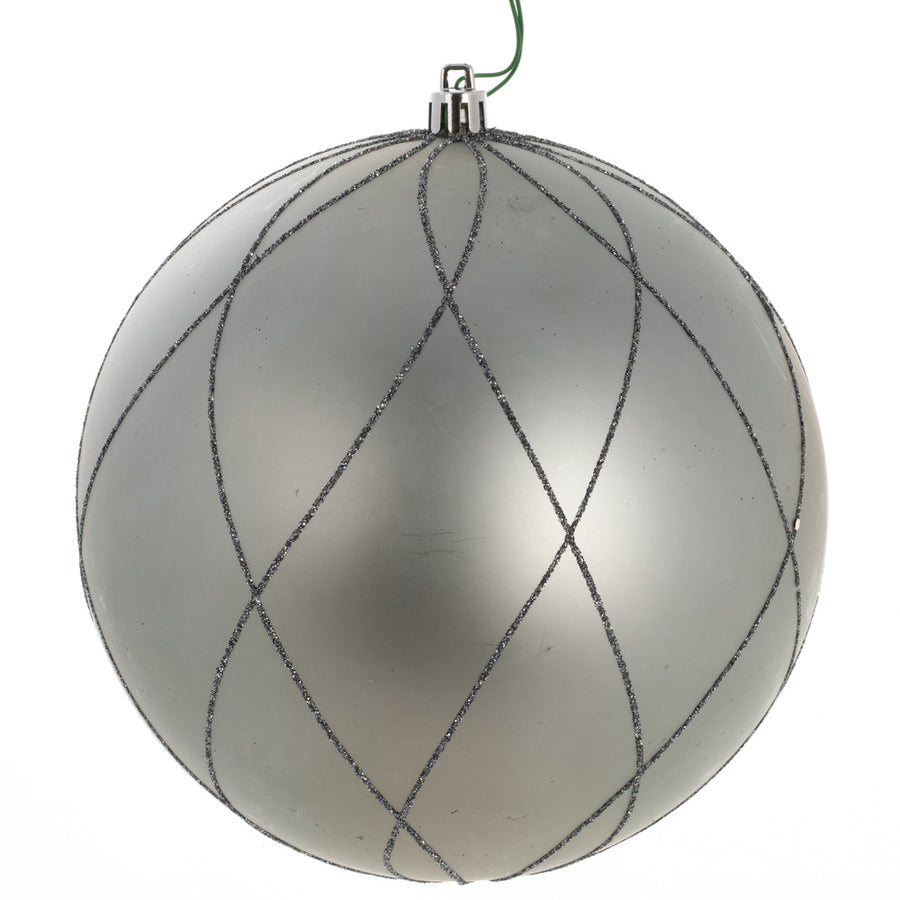 6" Limestone Matte Glit Swirl Ball