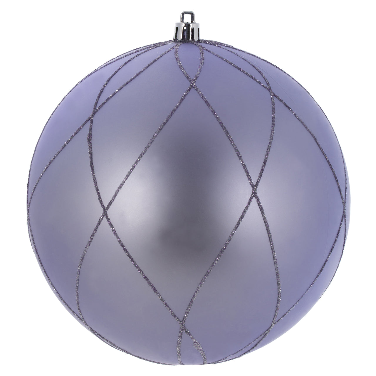 6" Lilac Matt Glit Swirl Ball 3Bx