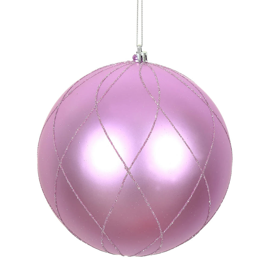 6" Orchid Matt Glitter Swirl Ball