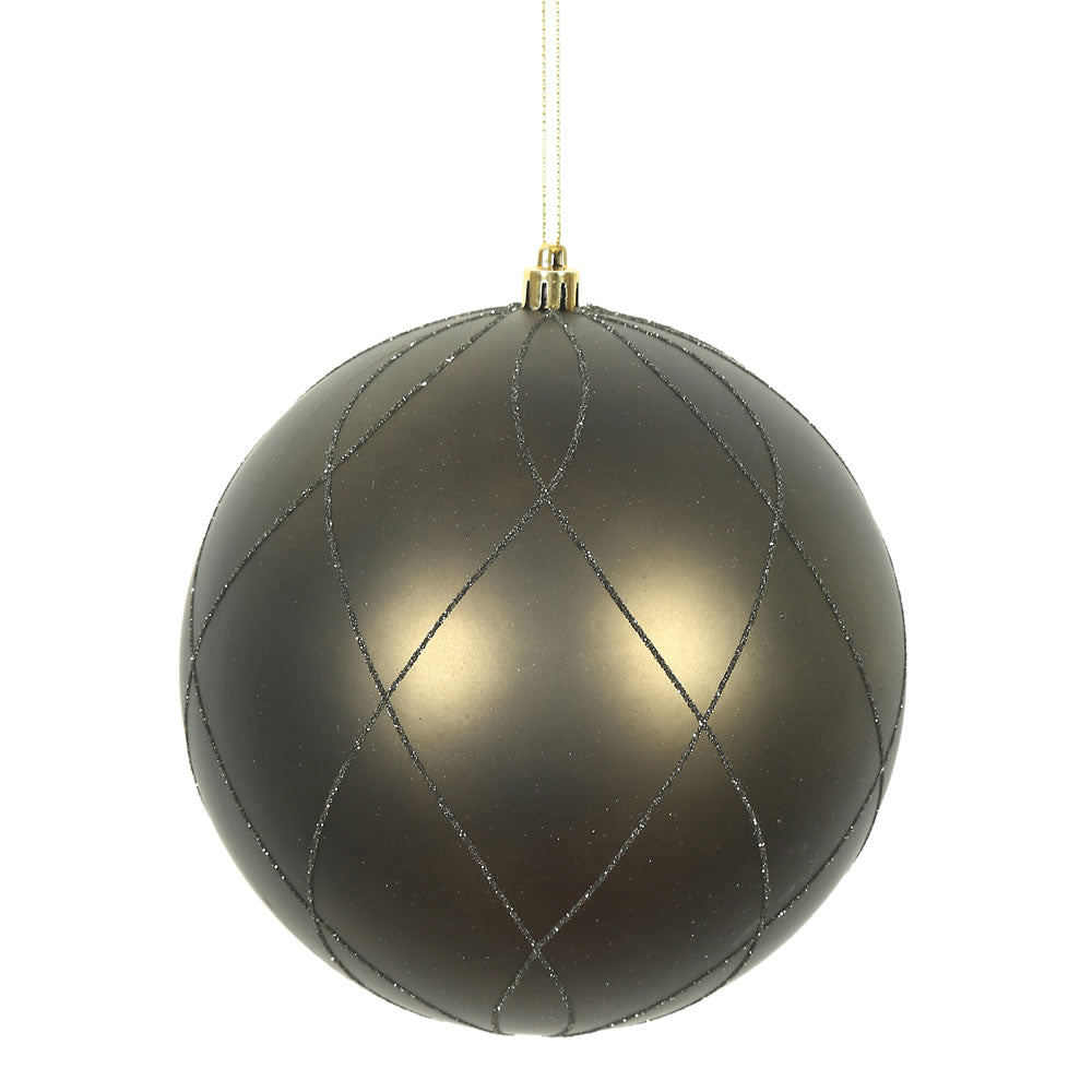 8" Gunmetal Matt Glitter Swirl Ball