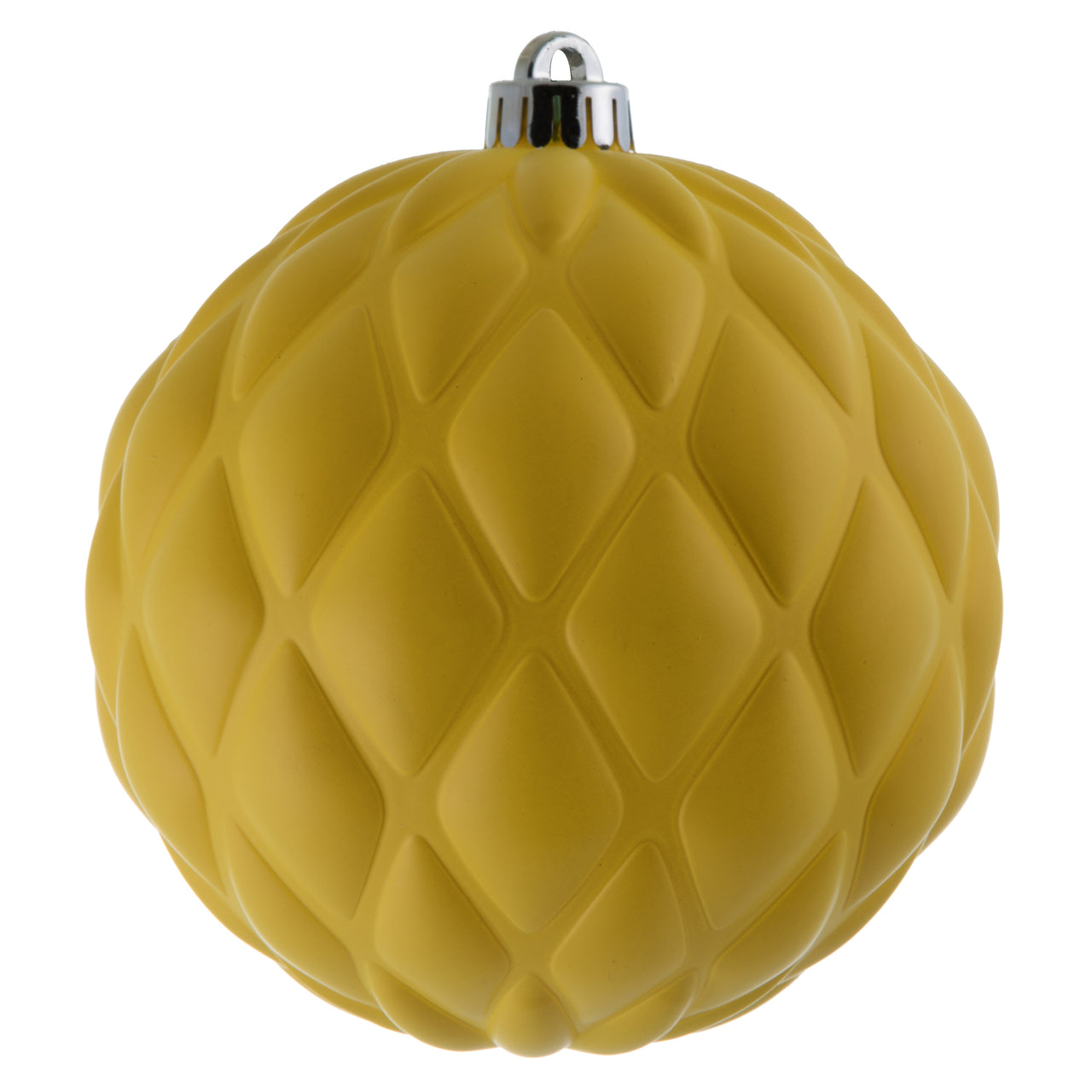 6" Yellow Matte Round Pine Cone