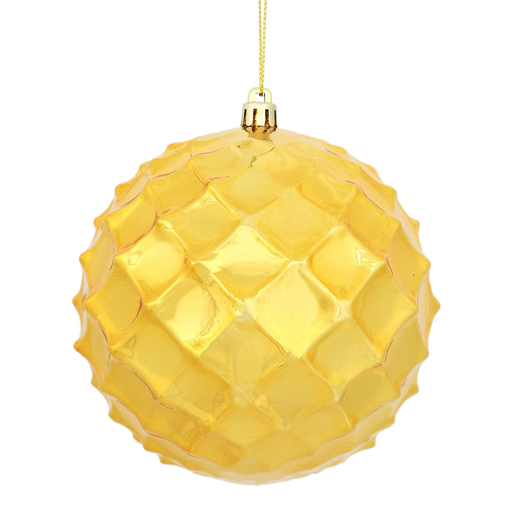 4.75" Anti Gold Shiny Diam Bauble