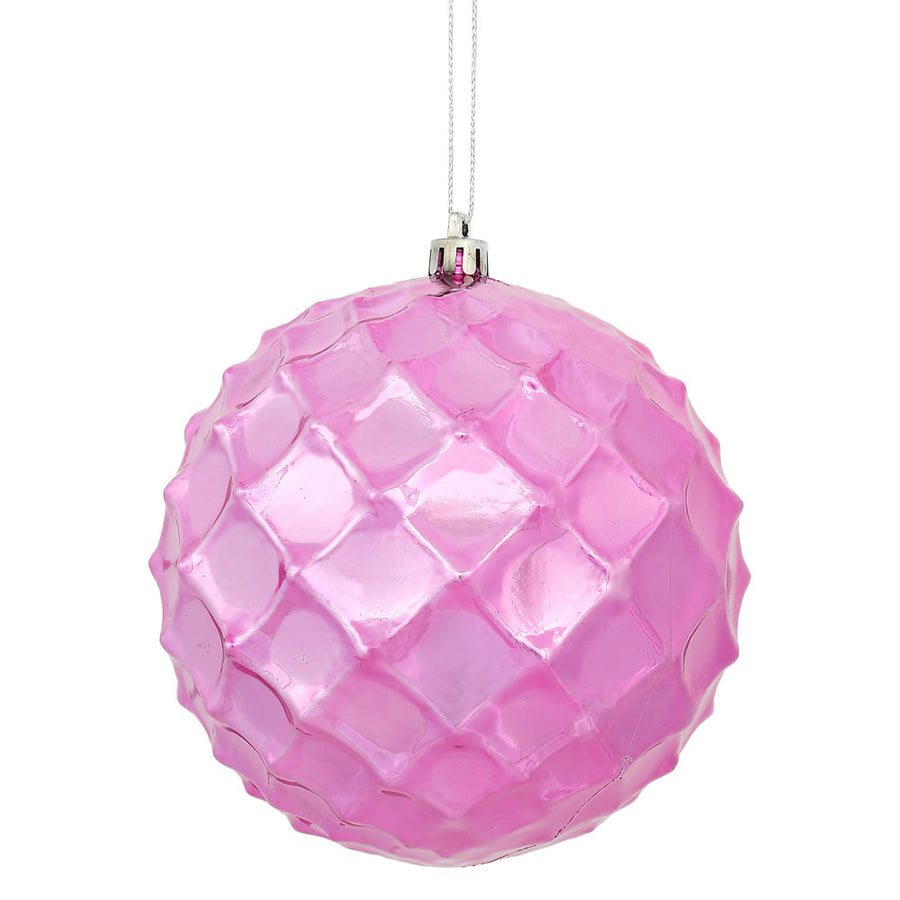 4" Mauve Shiny Diamond Bauble
