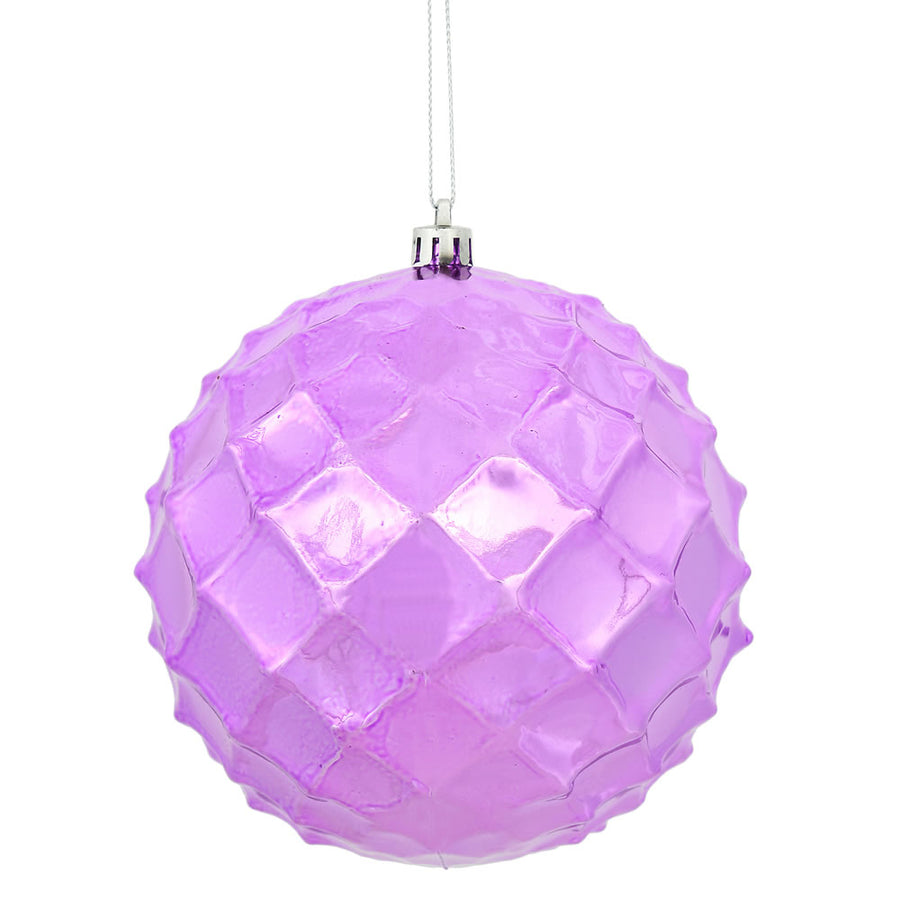4" Orchid Shiny Diamond Bauble