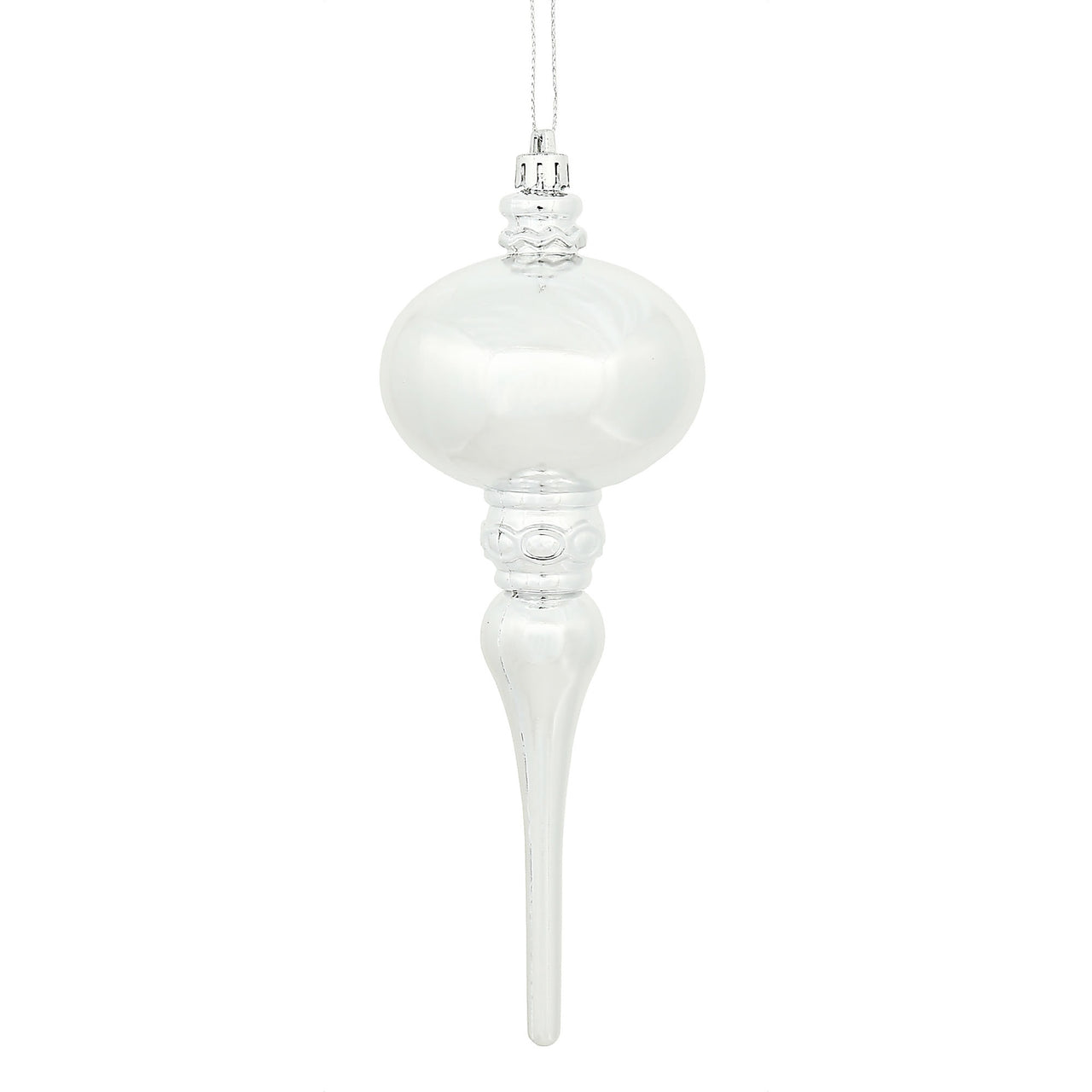 8" x 2.75" Silver Shiny Finial