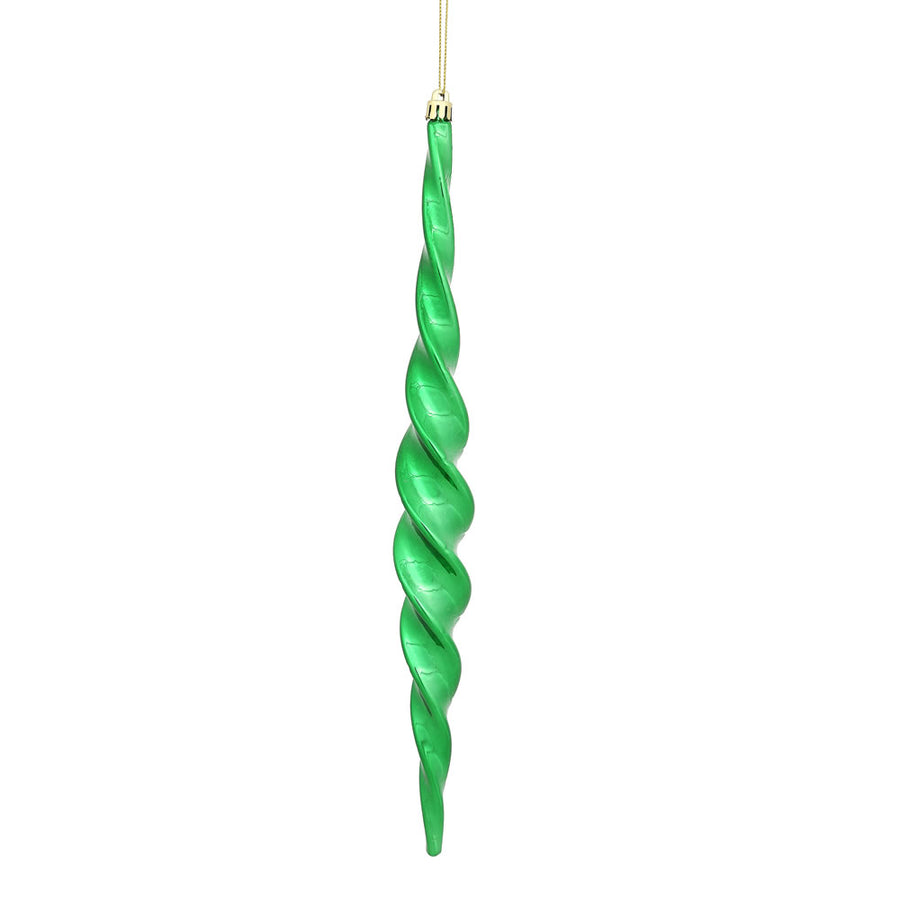14.6" Green Shiny Spiral Icicle