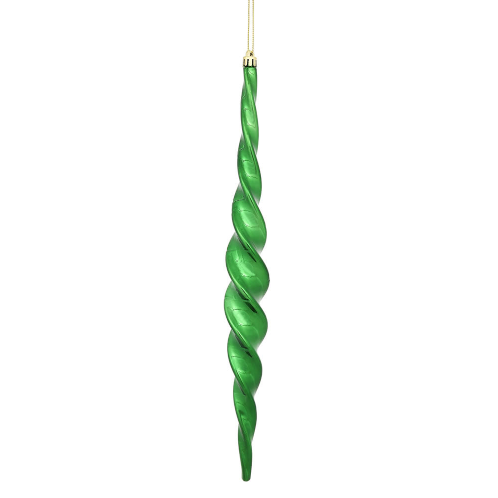 14.6" Emerald Shiny Spiral Icicle