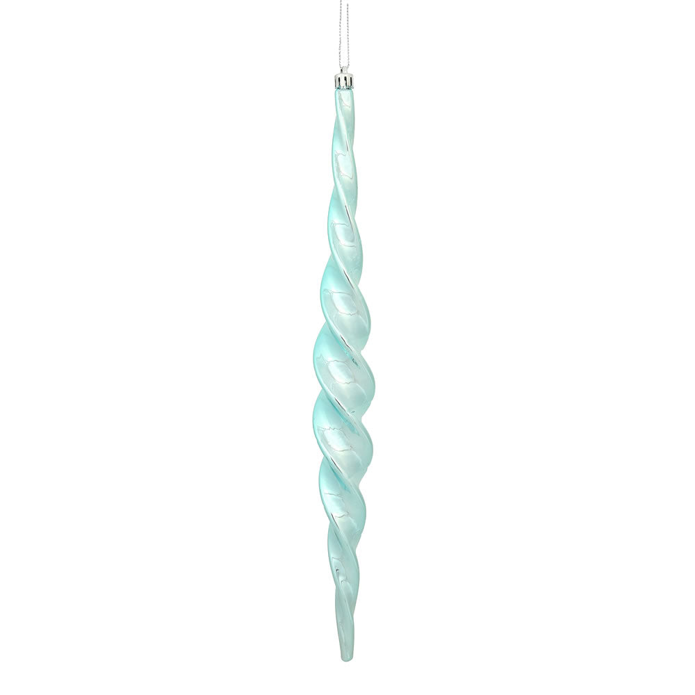 14.6" Baby Blue Shiny Spiral Icicle