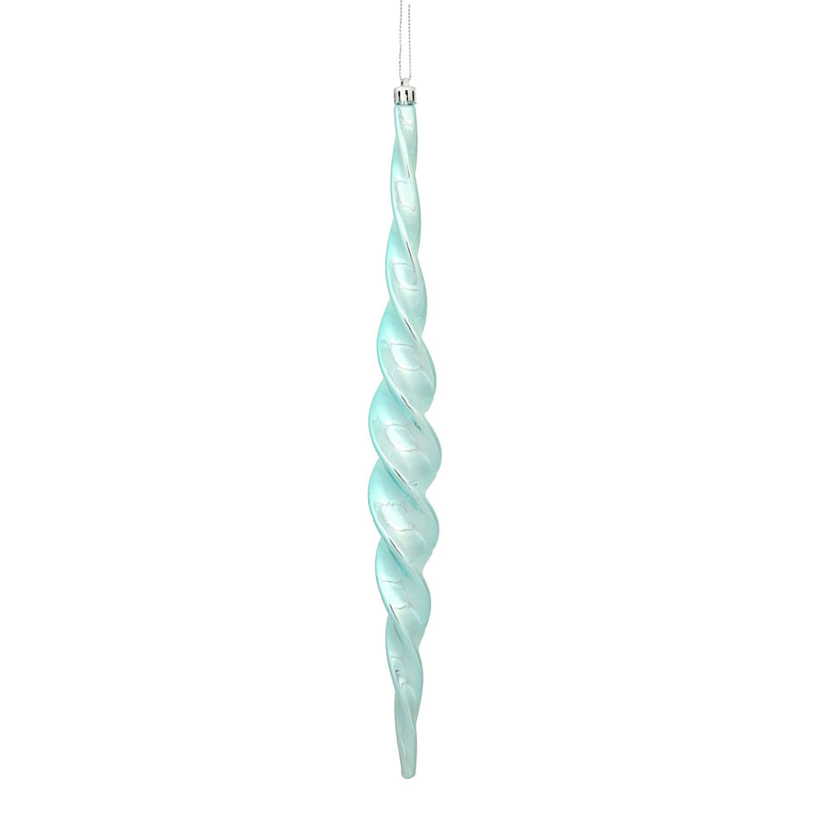 14.6" Baby Blue Shiny Spiral Icicle