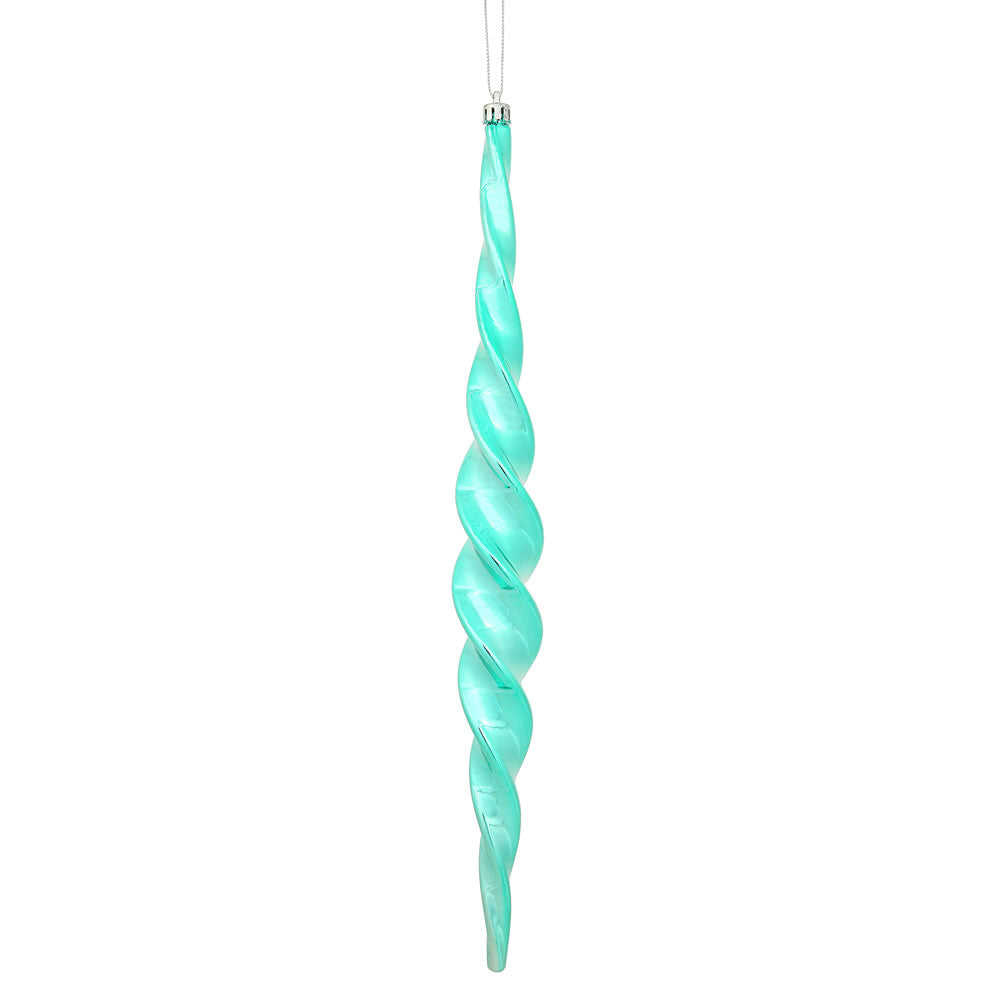 14.6" Teal Shiny Spiral Icicle
